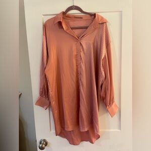 Women's Satin Blouse - Pink